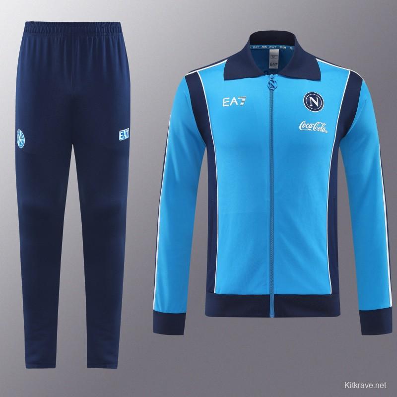25/26 SSC Napoli Sky Blue Full zipper Jacket Tracksuit+ long pants