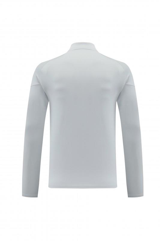 25/26  Adidas Light Grey Full zipper Jacket Tracksuit+ long pants