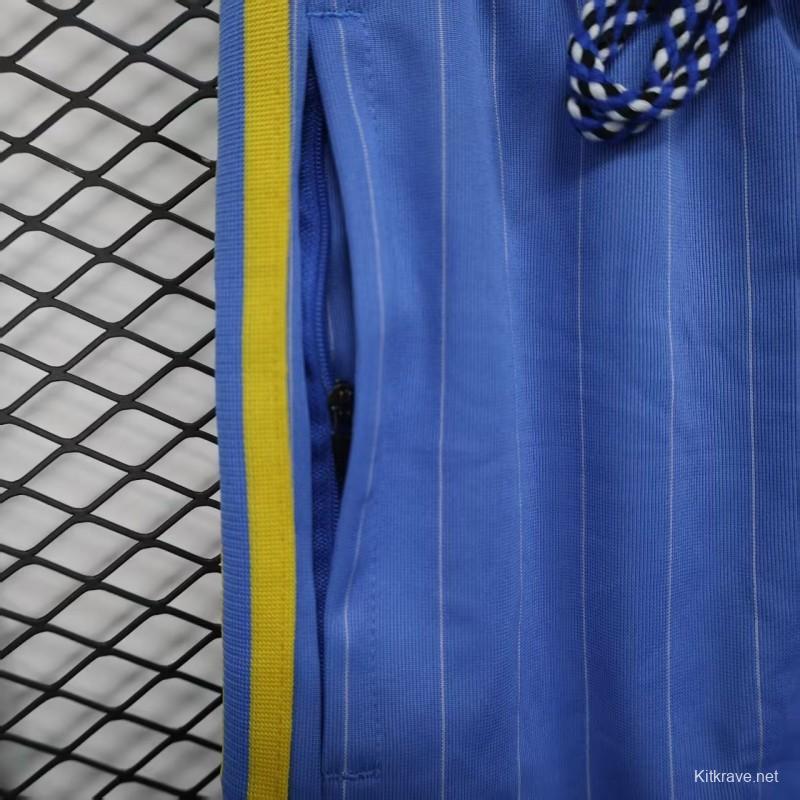 Retro Player Version  1990/91 Manchester United Third Sky Blue with Pinstripe Pattern Shorts