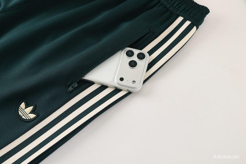 25/26  Juventus Retro Dark Green  Full zipper Jacket Tracksuit+ long pants