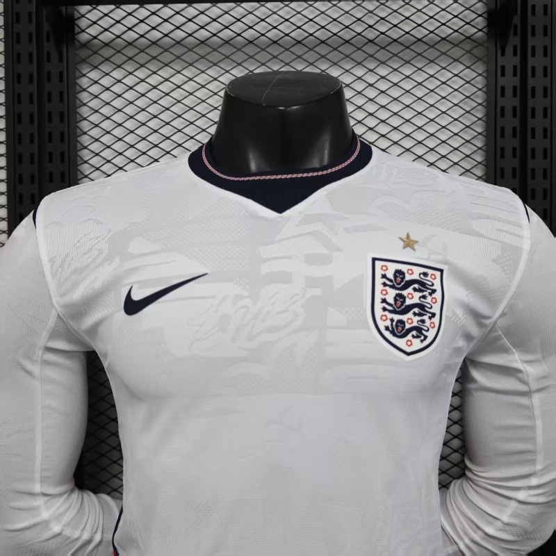 25/26 Player Version  England Home Long Sleeve Jersey