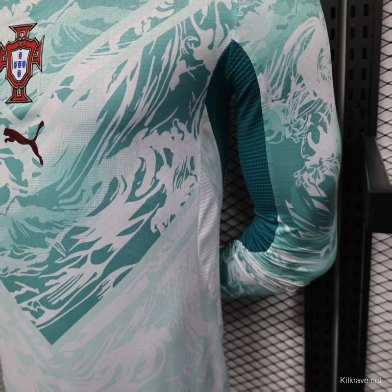 2026 Player Version  Portugal Away White  Long Sleeve Jersey