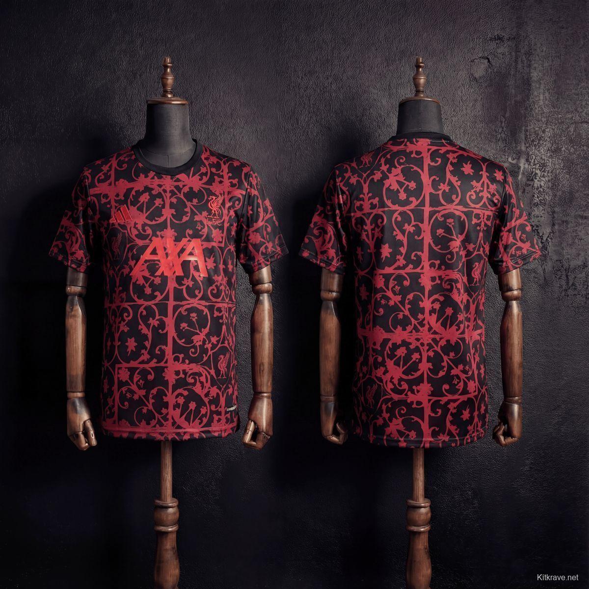 25/26 Liverpool Training Jersey Red And Black Jersey