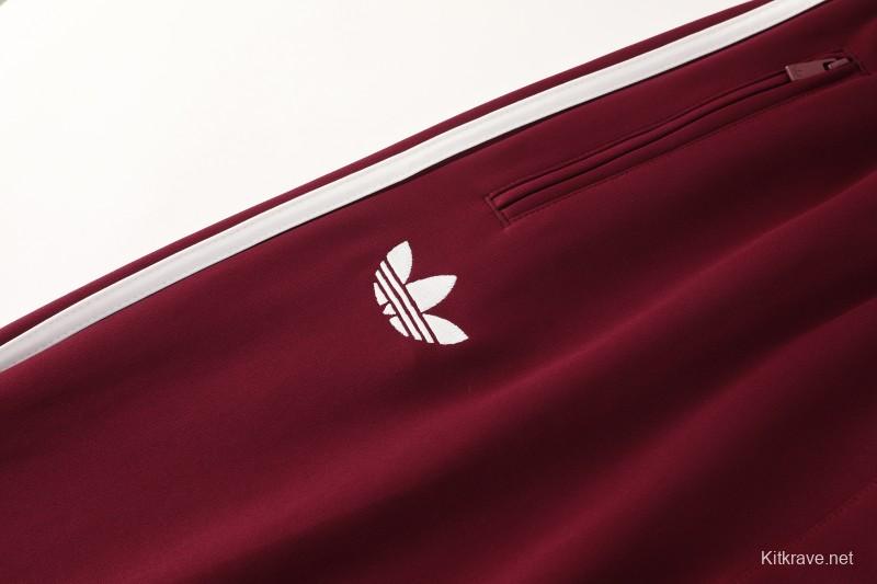 2026 Adidas x OASIS Wine Full Zipper Jacket + Long Pants