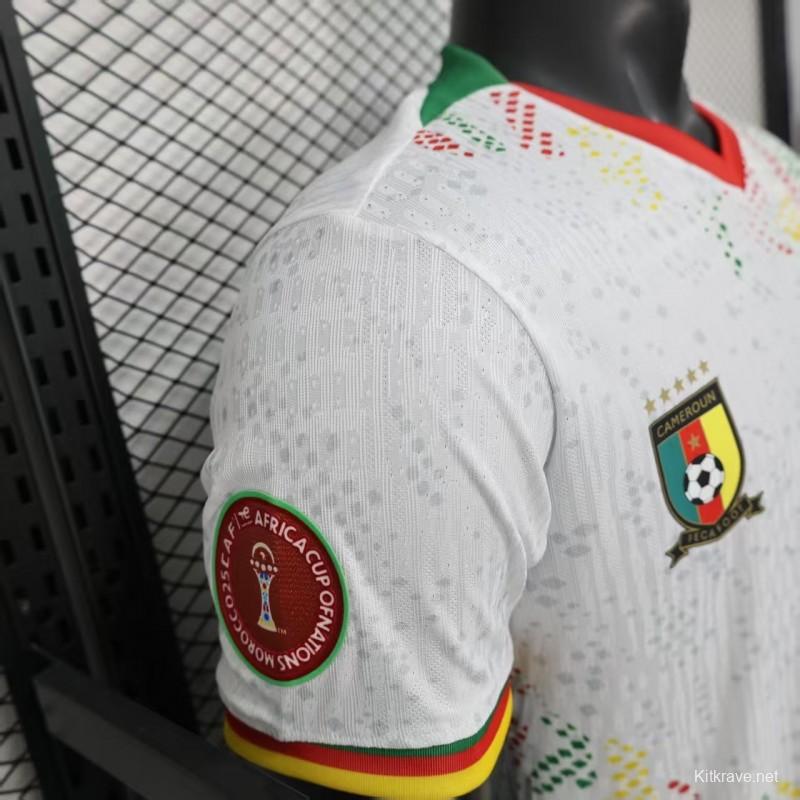 2026 Player Version Cameroon Home White with Red, Dot Pattern Jersey