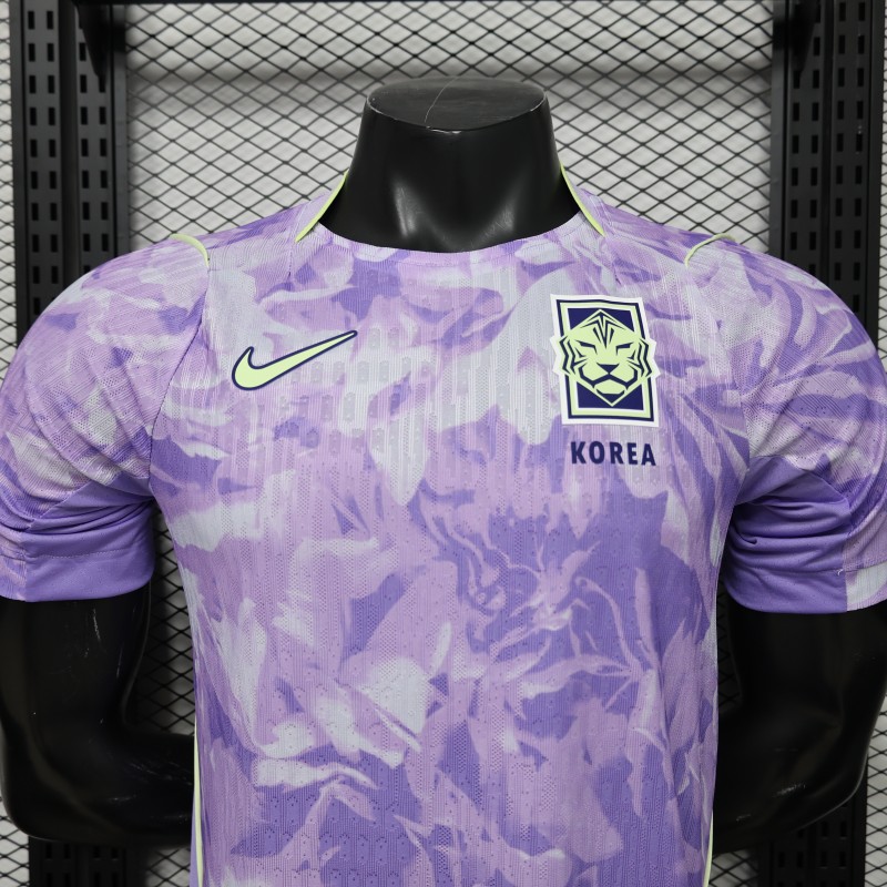 Player Version 2027 South Korea Away Purple Floral Jersey