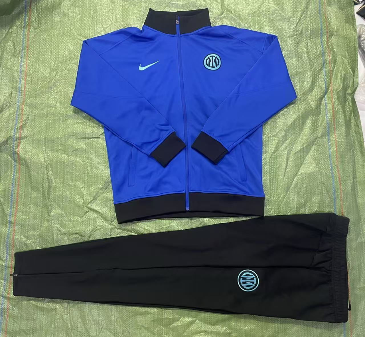 26/27 Inter Milan Blue Full Zipper Jacket Tracksuit + Black Long Pants