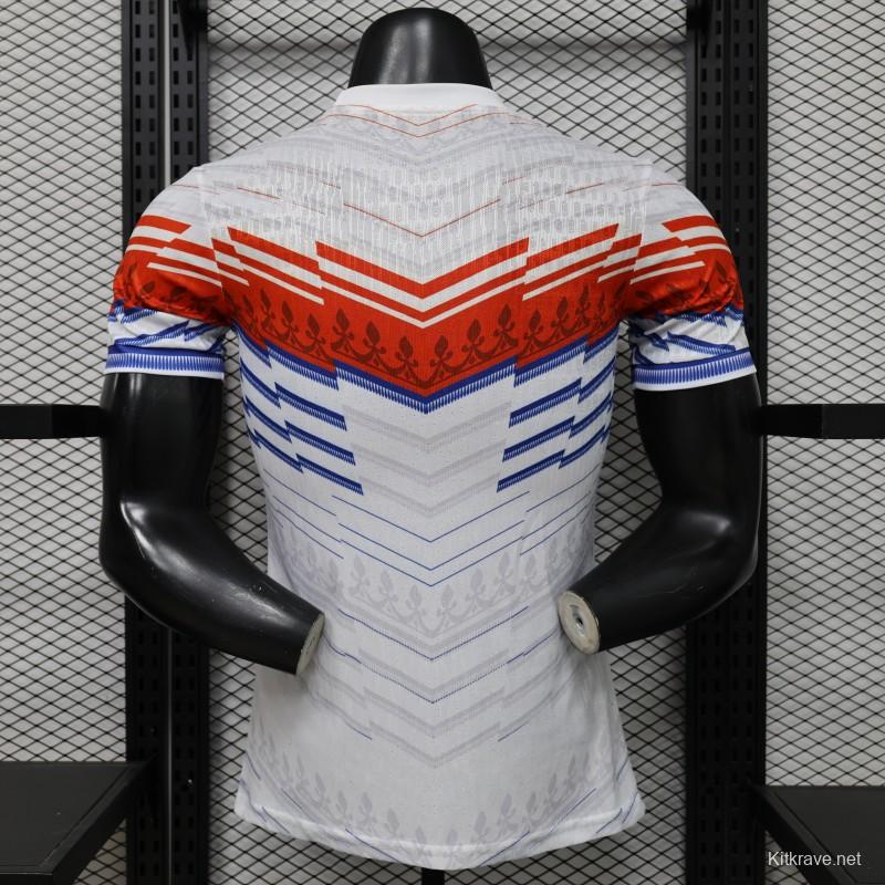 Player Version 2026 France Away White with Red & Blue Chevron Stripe Special Edition Jersey