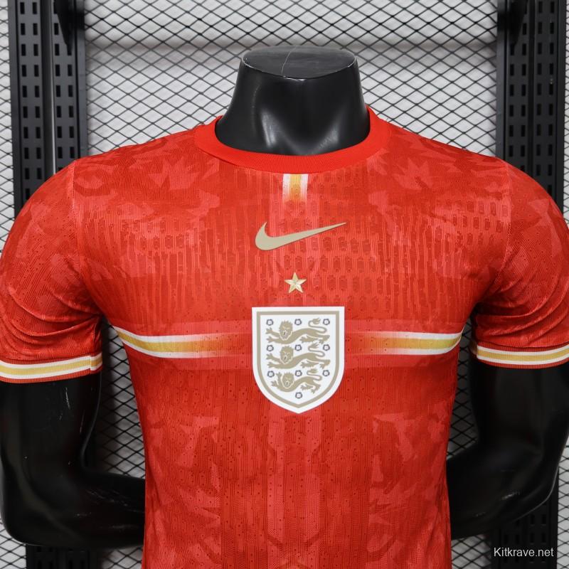 Player Version 2026 England Away Red with Gold Lion  Special Edition Jersey