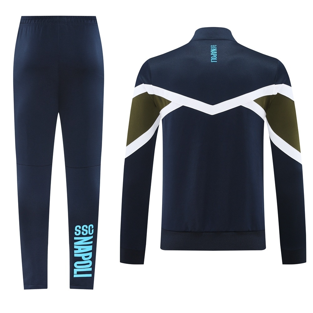 26/27 Napoli Navy Blue  Full Zipper Jacket Tracksuit + Long Pants