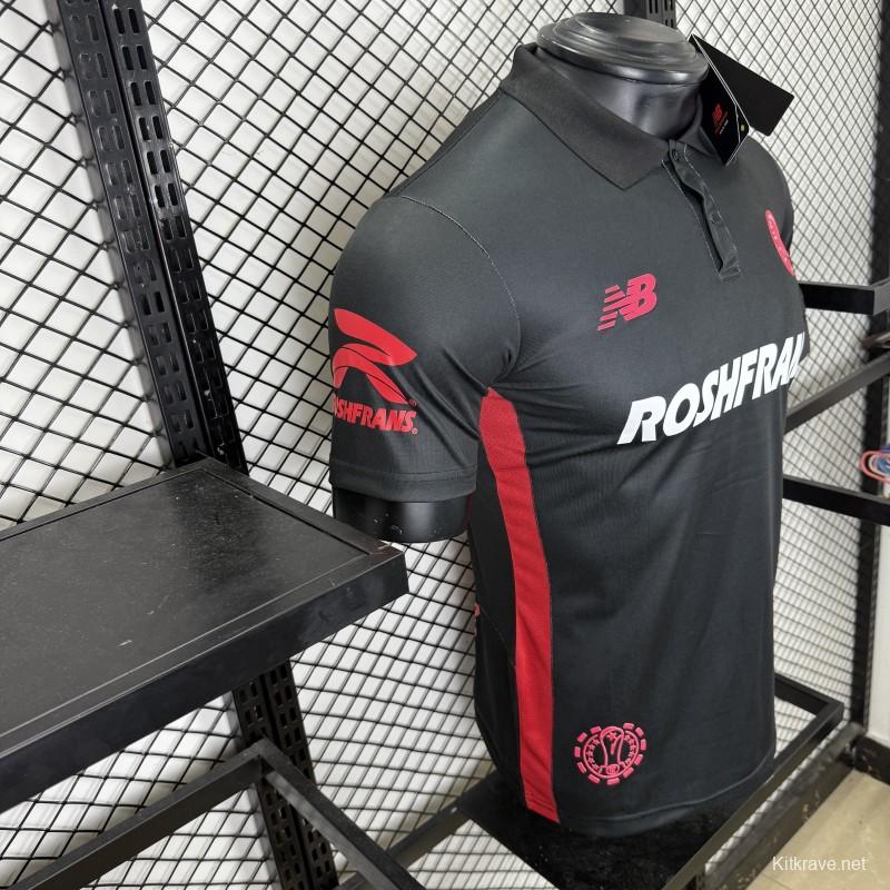Player Version 25/26 Deportivo Toluca FC Black Jersey with Polo Collar