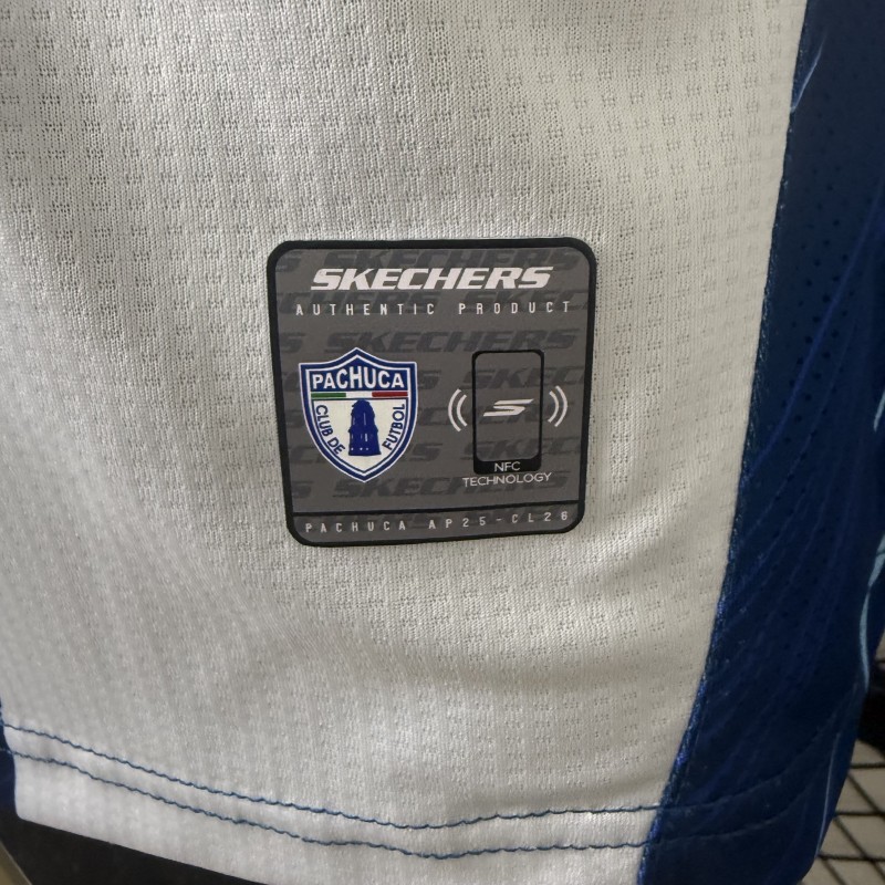 Player Version 25/26 CF Pachuca White & Blue Vertical Stripes Home Jersey