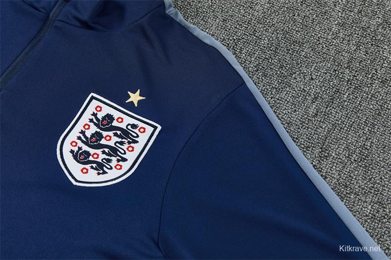 2026 England Navy Blue  Half Zipper Jacket Tracksuit + Long Pants (Nike)