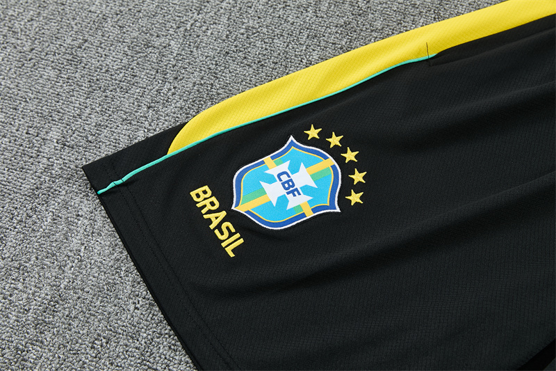 2026 Brazil Black & Yellow Short Sleeve+Soccer Shorts