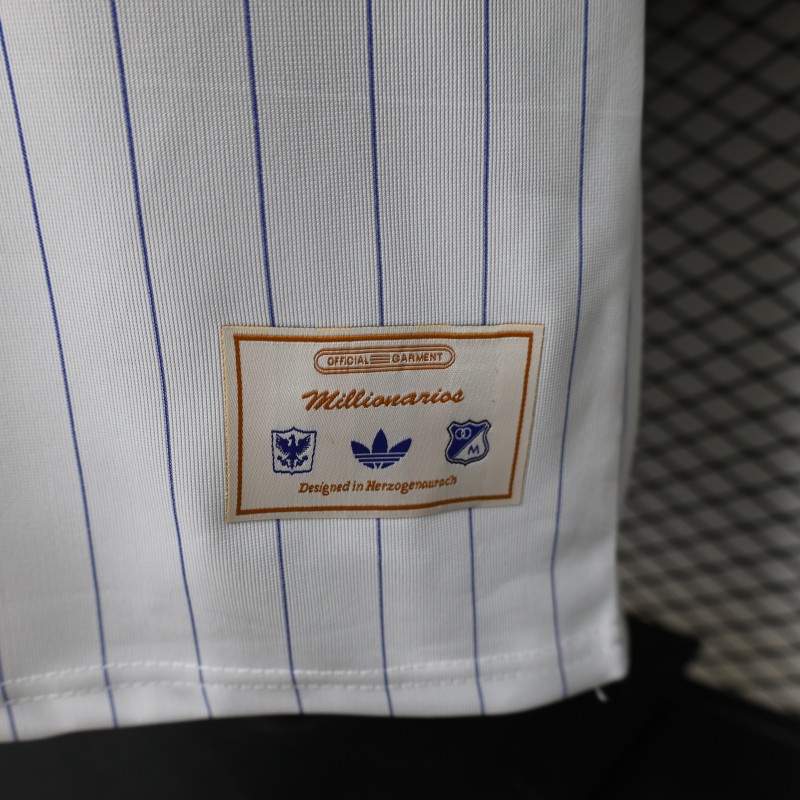 Player Version 26/27 Millonarios FC White & Navy Blue Pinstripe Retro Special Edition Home Jersey