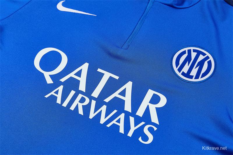 2026 Inter Milan Royal Blue Half  Zipper Jacket Tracksuit + Long Pants (Nike)