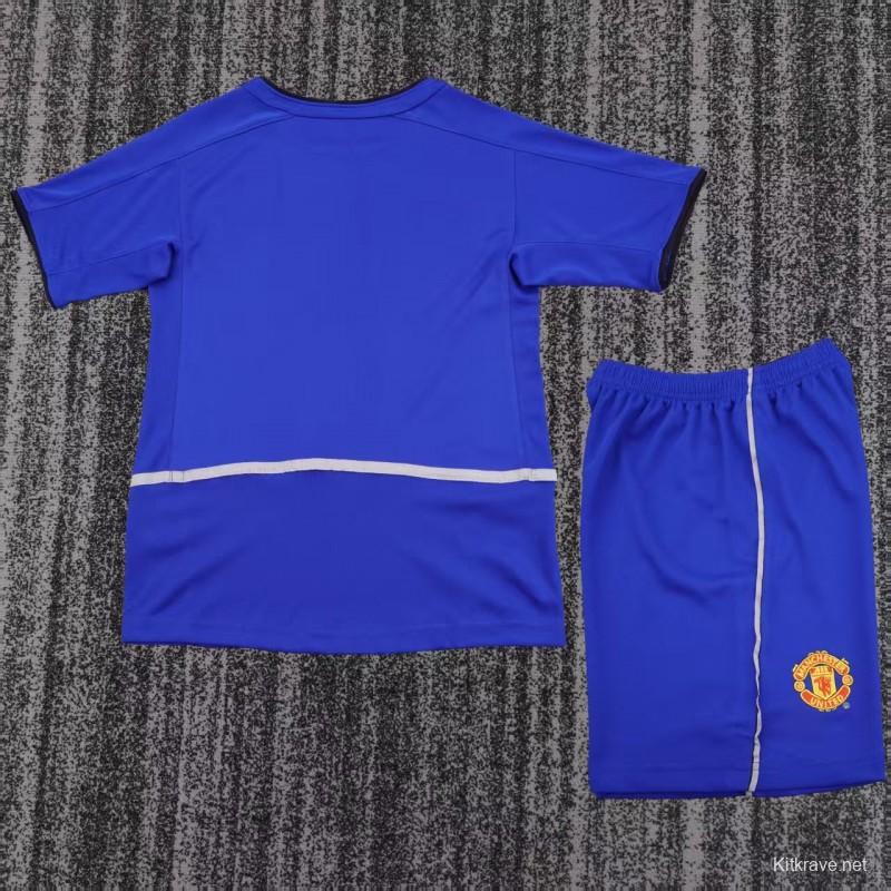 Retro Kids 02/03 Manchester United Blue Third Jersey
