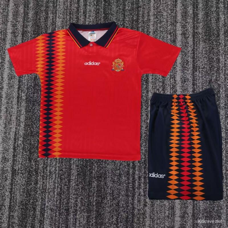 Retro Kids 1994 Spain Home Jersey