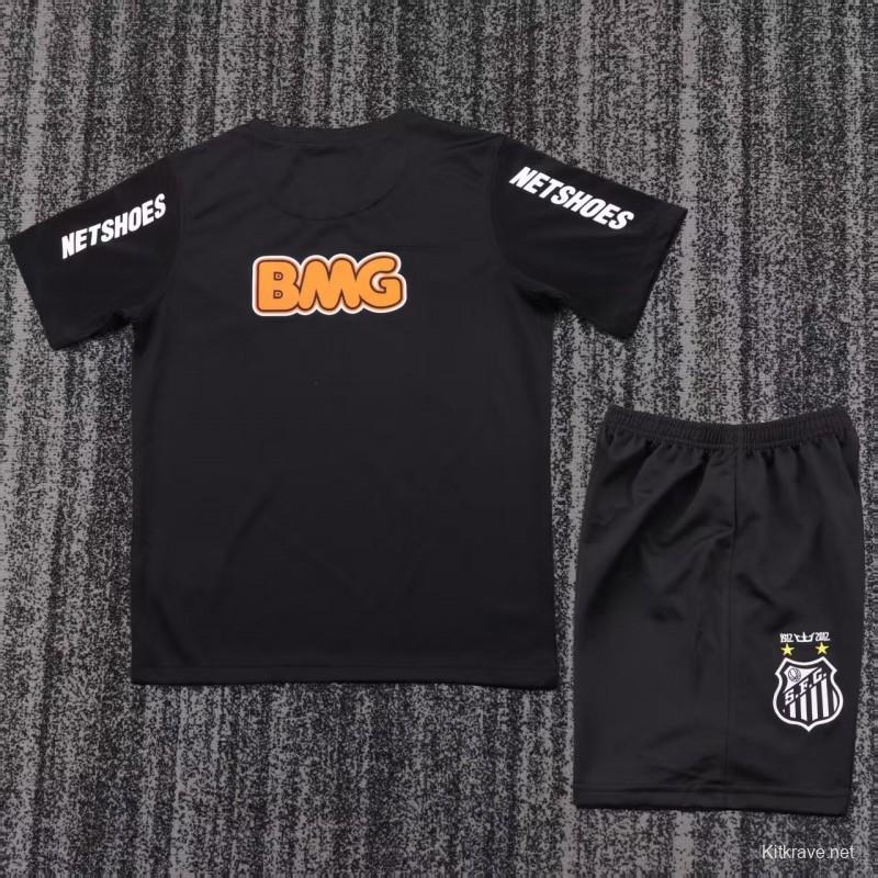 Retro Kids 12/13  Santos Black Jersey