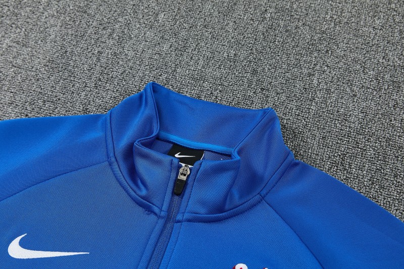 26/27 Chelsea  Blue&White Full Zipper Jacket Tracksuit + Long Pants