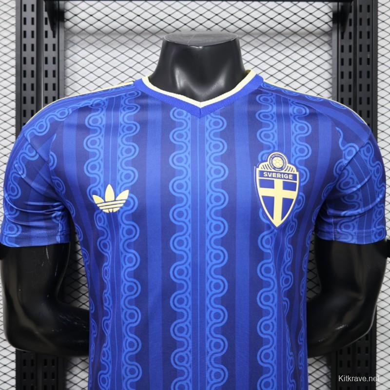 Player Version 2026 Sweden Blue with Tonal Chain Stripe  Away Jersey