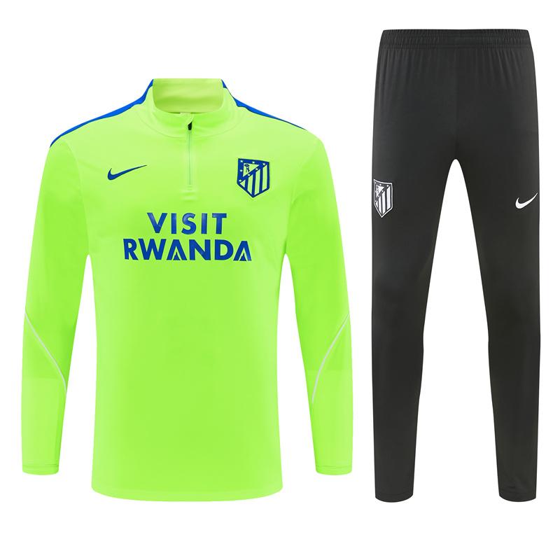 26/27 Atlético Madrid Third Fluorescent Green Half Zipper Jacket Tracksuit + Long Pants