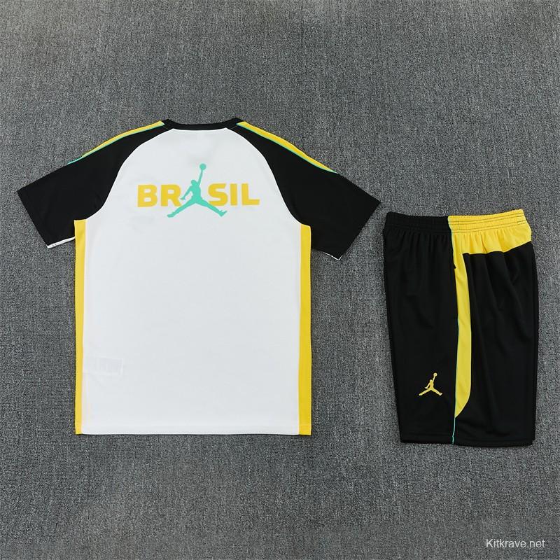 26/27 Brazil Away White Short Sleeve + Soccer Shorts