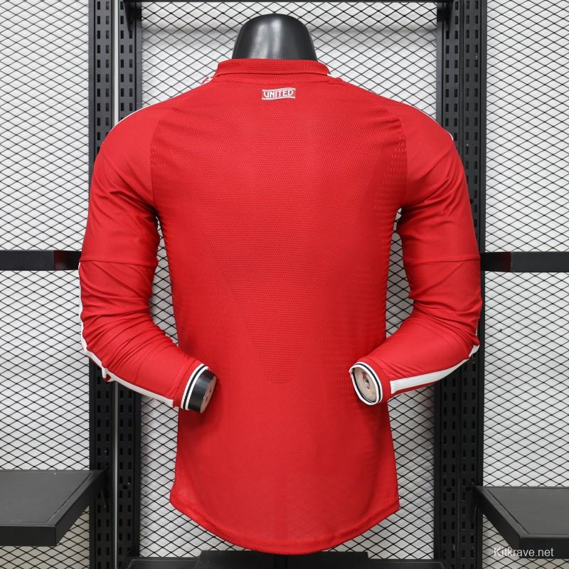 Player Version 26/27 Manchester United Red Polo Collar  Long Sleeve Jersey