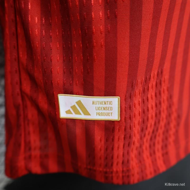 Player Version 26/27 FC Bayern Munich Red-on-Red Diagonal Stripe  Long Sleeve Jersey