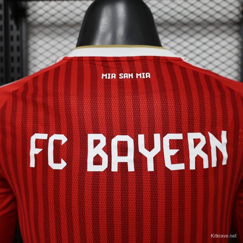 Player Version 26/27 FC Bayern Munich Red-on-Red Diagonal Stripe  Long Sleeve Jersey