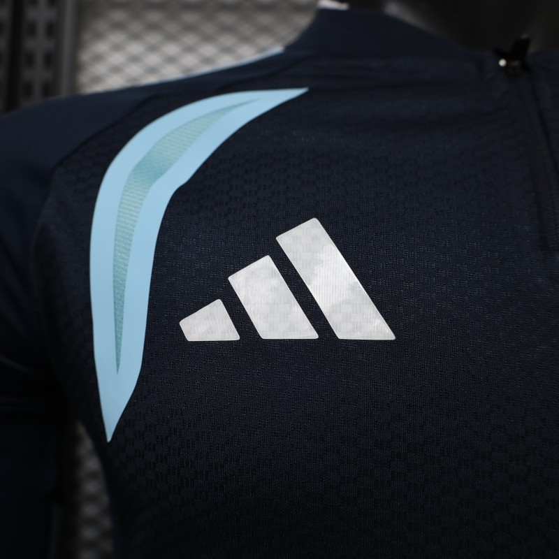 Player Version 2026 Argentina Away Navy Blue Long Sleeve Jersey