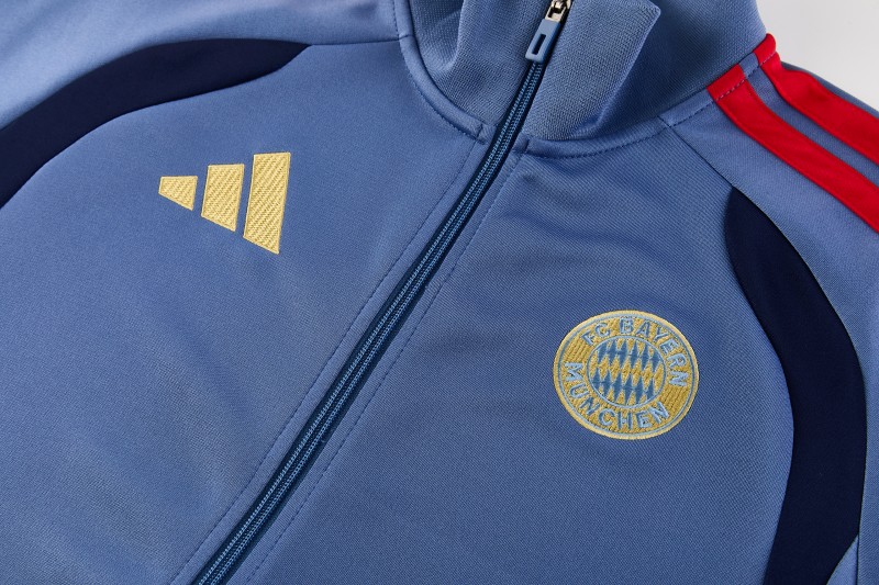 26/27 FC Bayern München 02  Blue Grey Full Zipper Jacket + Long Pants