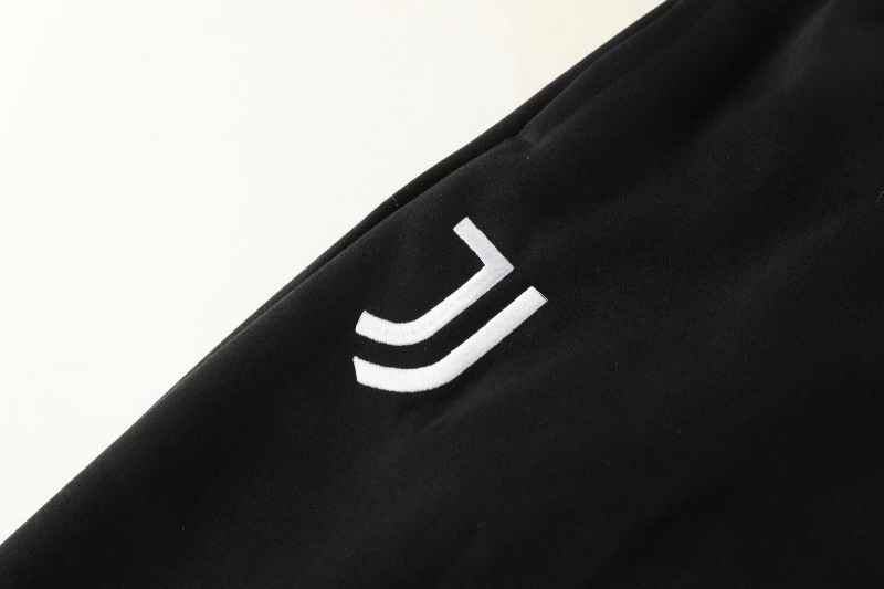26/27 Juventus  Black/White Full Zipper Hooded Jacket Tracksuit + Long Pants