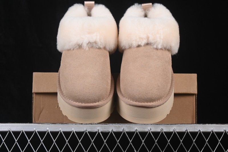 UGG Tazzelle Ankle Platform Snow Boots with Cow Split Leather and Fleece Lining - AJD4