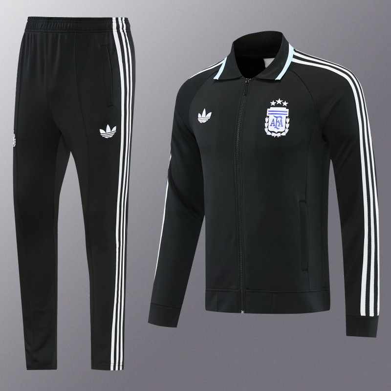 26/27 Argentina 06 Black Full Zipper Jacket + Long Pants
