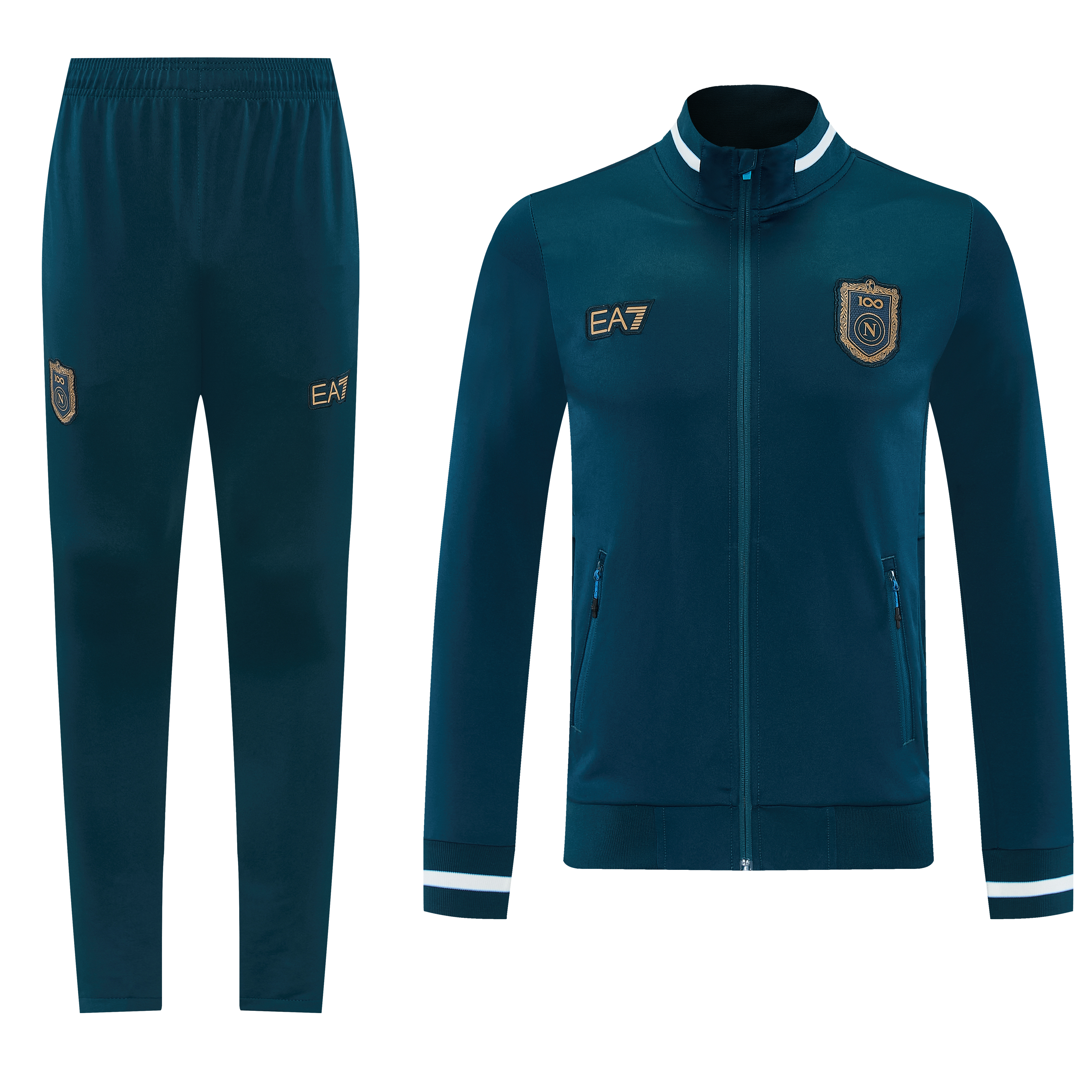 26/27 SSC Napoli Dark Green Full Zipper Jacket Tracksuit + Long Pants