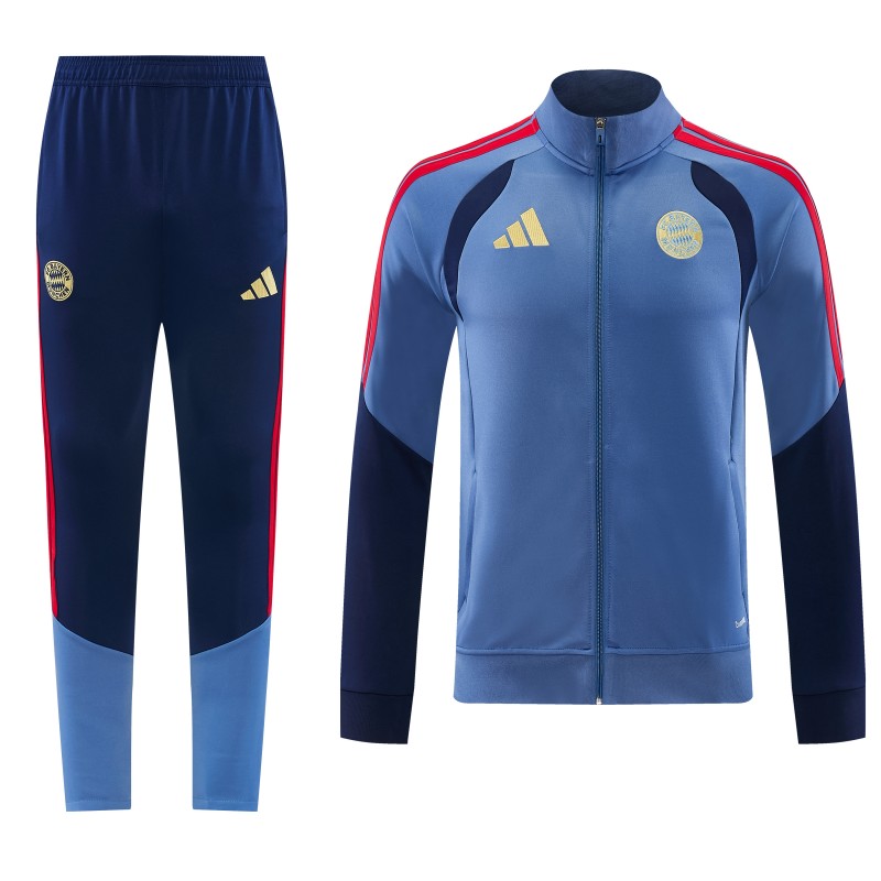 26/27 FC Bayern München 02  Blue Grey Full Zipper Jacket + Long Pants