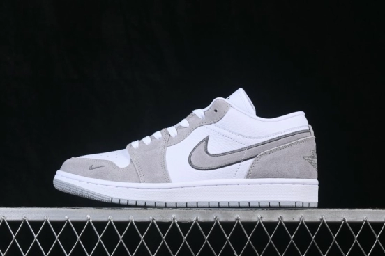 Nike Air Jordan 1 Low AJ1 Embroidered White Grey Low-Top Retro Cultural Basketball Shoes - IX3959-100
