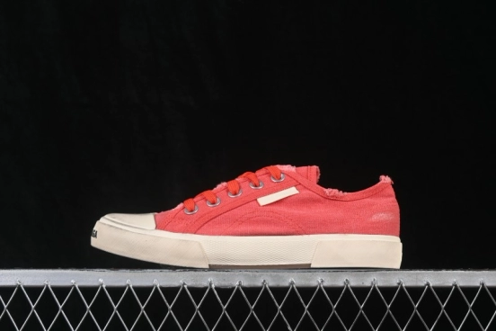 Balenciaga Paris Low Top Lace-Up Distressed Casual Sneakers - W3RC16091