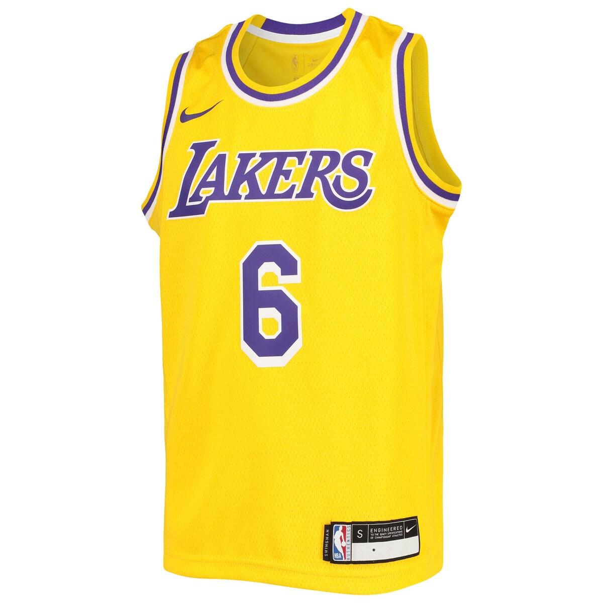 2021/22 JAMES#6 Los Angeles Lakers Nike Yellow NBA Jersey