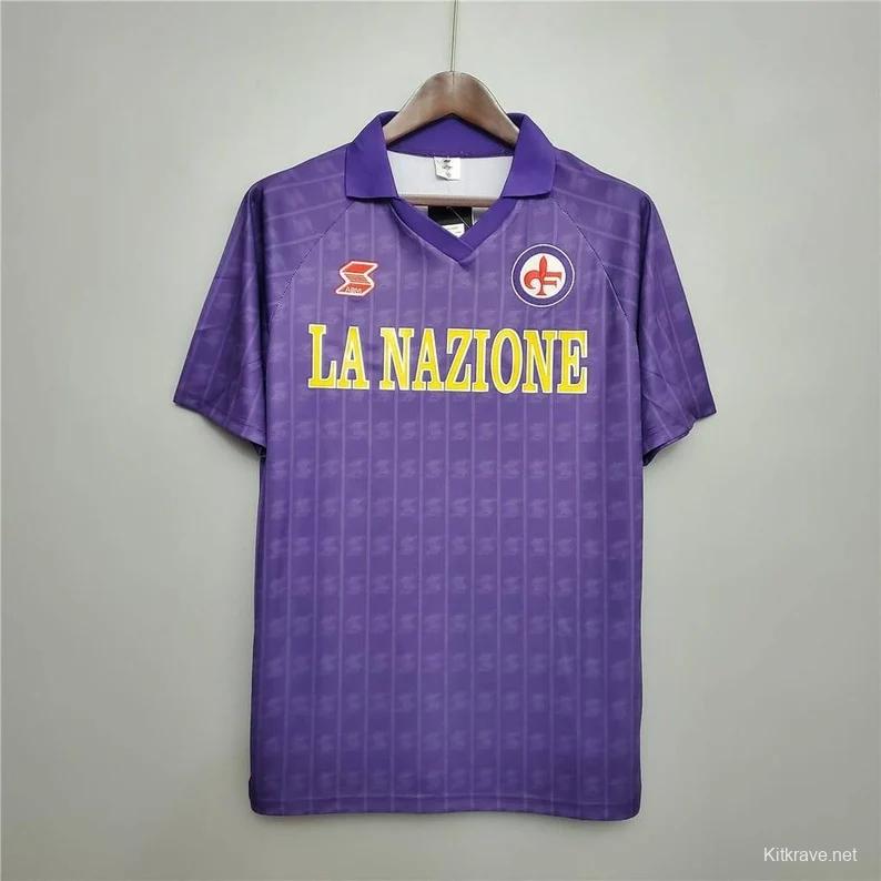 Retro 89/90 Fiorentina Home Soccer Jersey