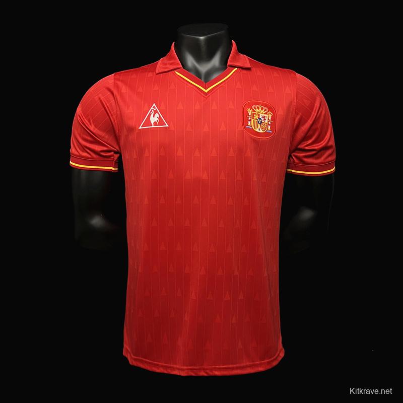 Retro 1988-91 Spain Home  Jersey