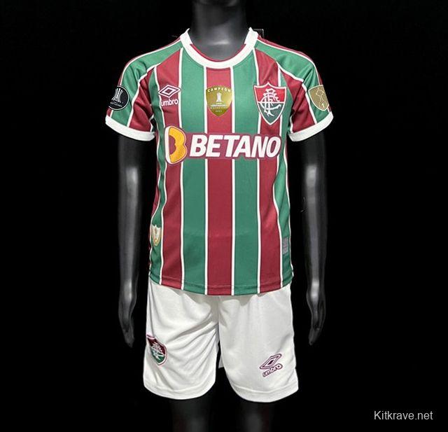 23/24 Kids Fluminense Home Jersey With Full Patch