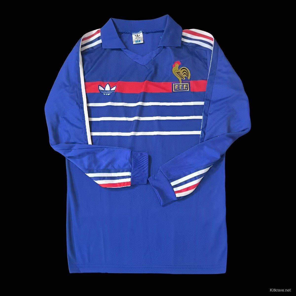 Retro  2004 France Home Long Sleeve Jersey