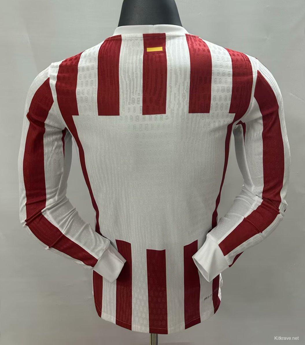 2025/26 Player Version Atletico Madrid Home Long Sleeve Jersey