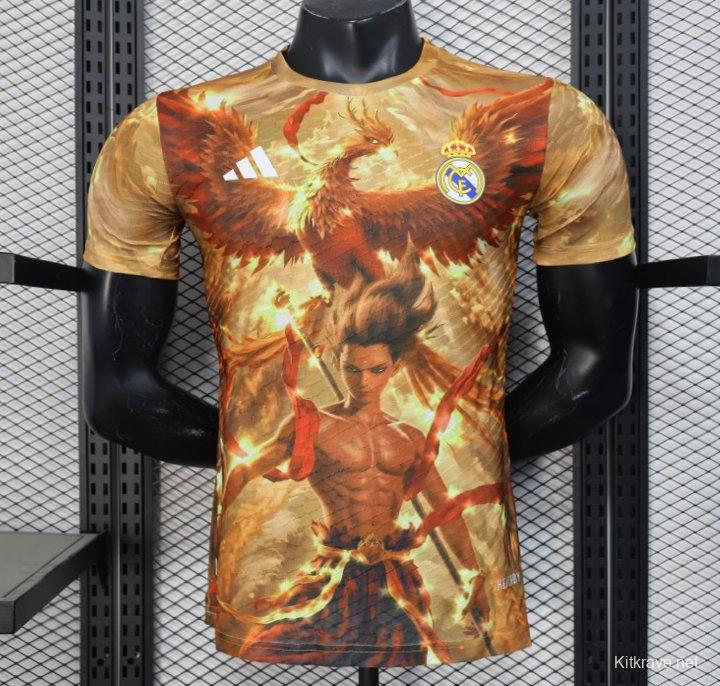 Player Version 25/26 Real Madrid Gold with Phoenix NA ZHA Jersey