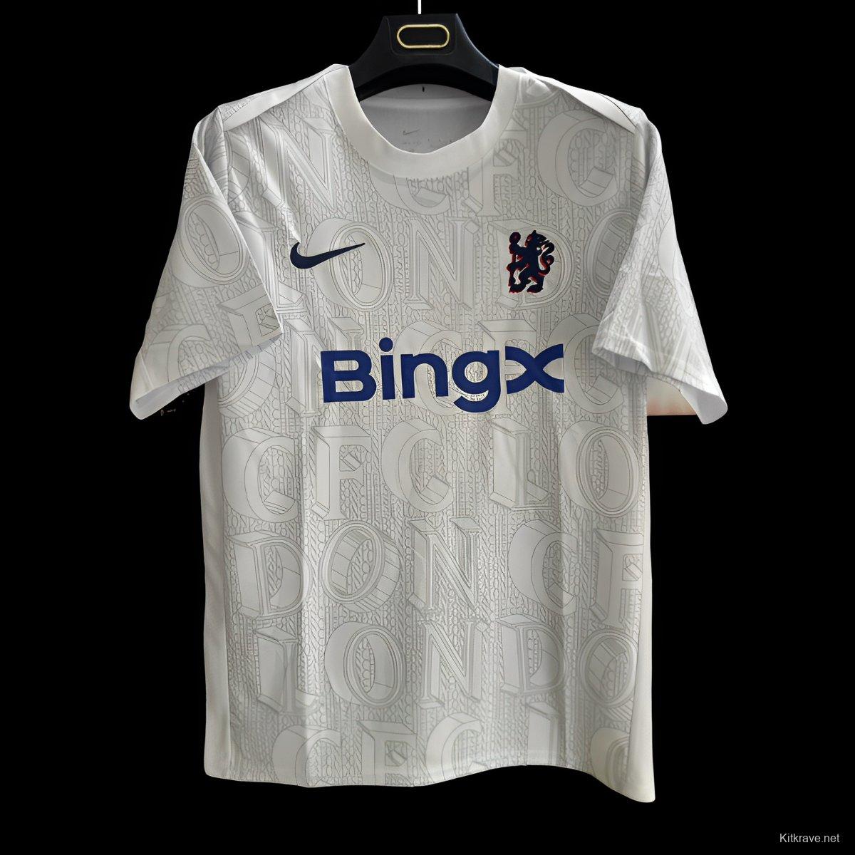 25/26  Chelsea Pre-match Jersey  LONDON Typography Pattern