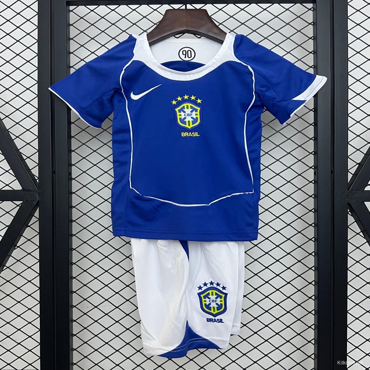 Retro 2004 Kids Brazil Away Size 16-28 Jersey