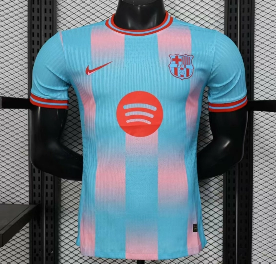 Player Version 25/26 Barcelona Sky Blue with Pink Gradient Stripe Jersey