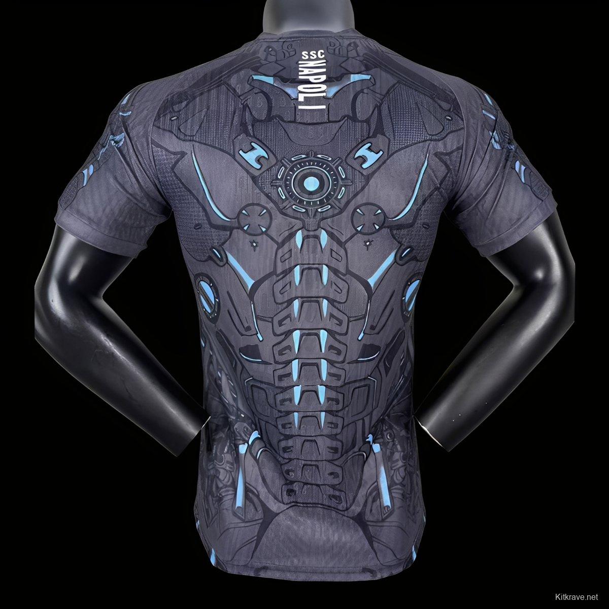 Player Version 25/26 Napoli EA7 Gray with Robotic Armor Pattern Jersey